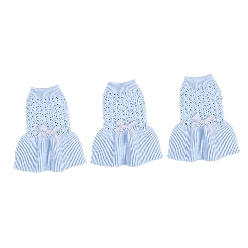 ABOOFAN Welpe 3 STK Frühlingskleider Kleine Hundekleider Kleiner Hundepullover Gestrickte Pullover Katzenpullover Herbst Und Winter Welpenpullover Für Kleine Hunde Haustier Urlaub Overall von ABOOFAN
