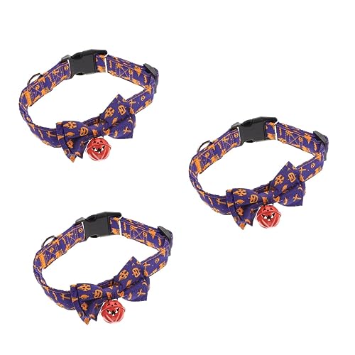 ABOOFAN 3 Stück Halloween-Halsband Hundehalsband Kleine Welpenhalsbänder Für Streu Kleine Hundehalsbänder Dekoratives Kätzchenhalsband Katzenhalskette Ornament Katzenhalsband von ABOOFAN