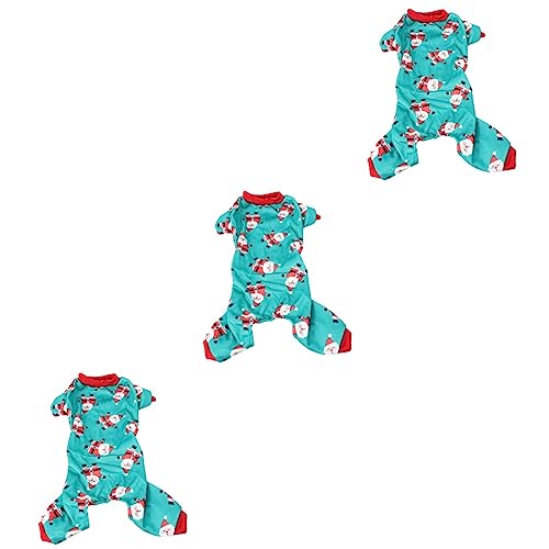 ABOOFAN Welpenkleidung Welpenkleidung 3 Stück Halloween-Kostüme Haustier-Strickpullover Weihnachts-Hundekleidung Weihnachts-Hundepyjama Grüne Hundekleidung Haustierhund Weihnachtsstoff von ABOOFAN