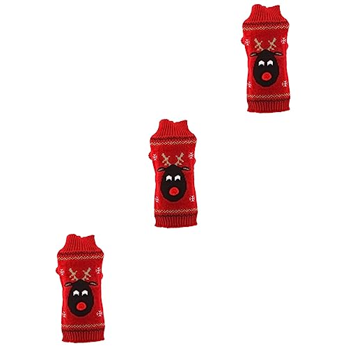 ABOOFAN 3 Stück Hundepullover Für Kleine Hunde Haustierkleidung Welpen-Outfits Hunde-Weihnachtspullover Hundepullover Für Kleine Hunde Weihnachtskleidung Haustierpullover von ABOOFAN