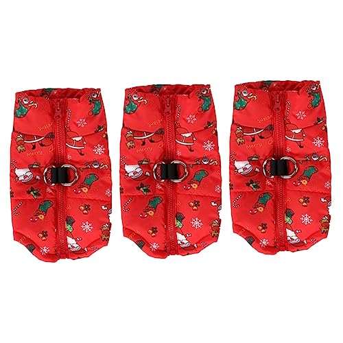 ABOOFAN 3-teilige Süße Hundeweste Bedruckte Hundejacke Warme Outdoor-haustierweste Für Mittelgroße Und Große Hunde Schneeanzug Bekleidung Für Hunde Größe 2XL von ABOOFAN