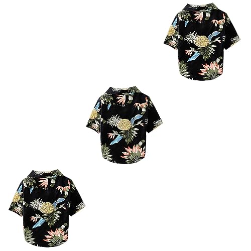 ABOOFAN 3St Haustierhemd Sommer Hunde-t-Shirt Welpe modisches Hundekleid Pullover Weste Hundeshirt Kleider Hawaiihemd Sommerhemd für Haustiere Haustierbluse Hündchen Kleidung Kokosnussbaum von ABOOFAN