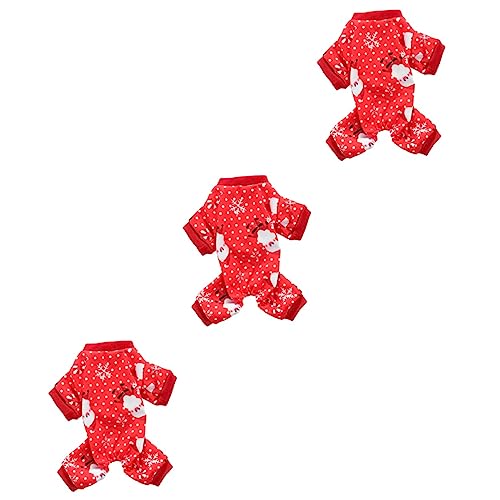 ABOOFAN 3-teiliger Gemütlicher Hundemantel Weihnachtsmann Schneeflocke Haustier-Overall Hunde-weihnachtsoutfit Für Hunde Größe L von ABOOFAN