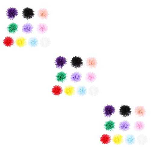 ABOOFAN 30 STK Blumenkragen Seidenblumen Zum Basteln Chiffonblumen Zum Basteln Haustierhalsband Blumen Kleines Hundehalsband Welpe Hundehalsband Blumen Tuch Katzen Und Hunde Stoff von ABOOFAN