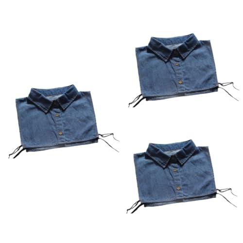 ABOOFAN 3-teiliger Schalkragen Im Hemdstil Falscher Kragen Atmungsaktiver Baumwoll-Denim Verstellbar Elastisch Vielseitig Einsetzbar Für Männer Und Frauen Für Und Formelle Anlässe von ABOOFAN