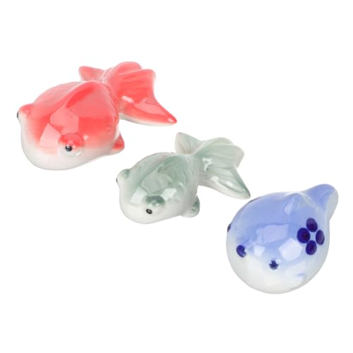 ABOOFAN 3stücke Schwimmende Keramik-Fisch Dekoration Für Aquarien Hochwertige Handgefertigte Ornamente Outdoor Kunst Attraktive Aquarien Dekorationselemente von ABOOFAN