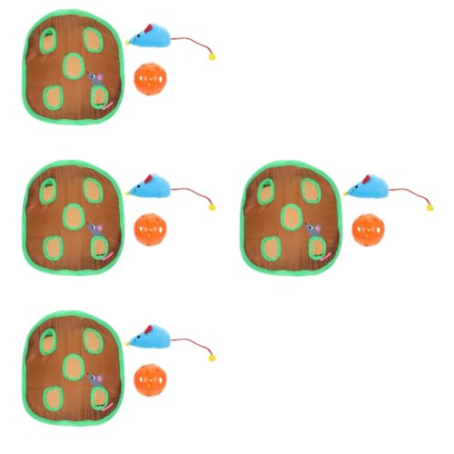 ABOOFAN 4 Sätze Katzen Spielzeug Spielbett Mäuse Schlagen EIN Maulwurfsspielzeug Haustiertür Schiebetür Hundetür Einsatz Tunnel Fang Das Katzenspielzeug Glocke Kugel Die Katze Stoff von ABOOFAN
