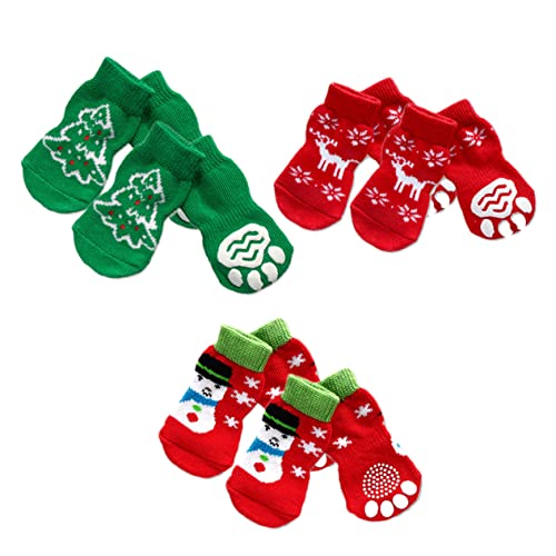 ABOOFAN 4 Sätze Stiefeletten Für Katzen Pfote Indoor-socken Baumwollsocken Für Haustiere Strumpffüller Für Welpen Weihnachtshundesocken Socken Für Hunde Hundesocken Für rutschfest Hündchen von ABOOFAN