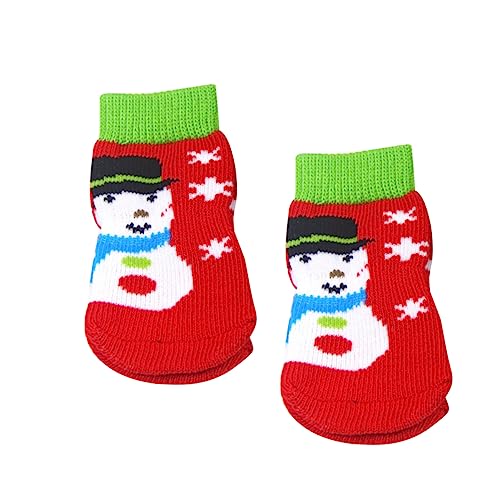 ABOOFAN 4 Stück Kleine Hundesocken Weihnachtssocken Für Hunde Socken Für Katzen Hundeweihnachtssocken Hundesocken Für Hunde Weihnachtshundesocken Weihnachtshundeschuhe Stiefel Karikatur von ABOOFAN