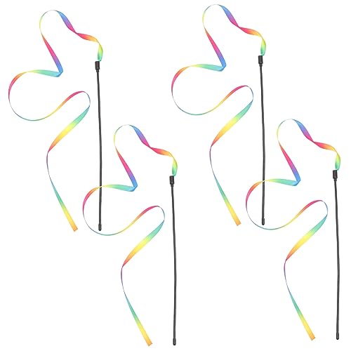 ABOOFAN 4 Stücke Katze Interaktive Spielzeug Regenbogen Stick Spielzeug Bunte Bänder Für Indoor Spielen ABOOFAN 4 Stücke Katze Interaktive Spielzeug Regenbogen Stick Spielzeug Bunte Bänder Für Indoor Spielen von ABOOFAN
