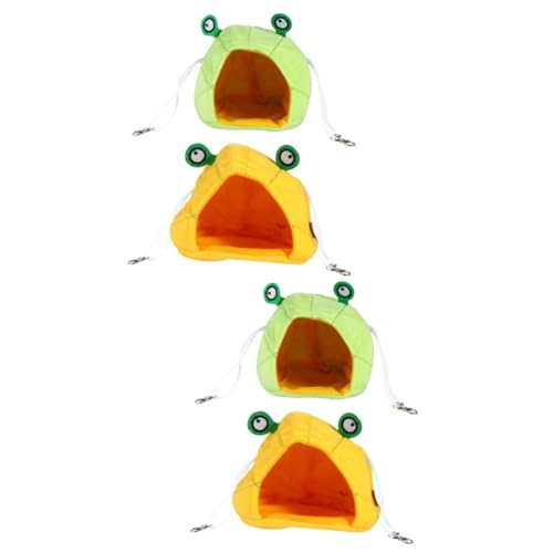 ABOOFAN 4 Stück hängendes Nest Chinchilla-Hängematten Katzennester Hamster Faltbares Haustierhaus Leichtes Haustierhaus Katzenbetten langlebige Käfige Karikatur Haustierkäfig Karton Fussel von ABOOFAN