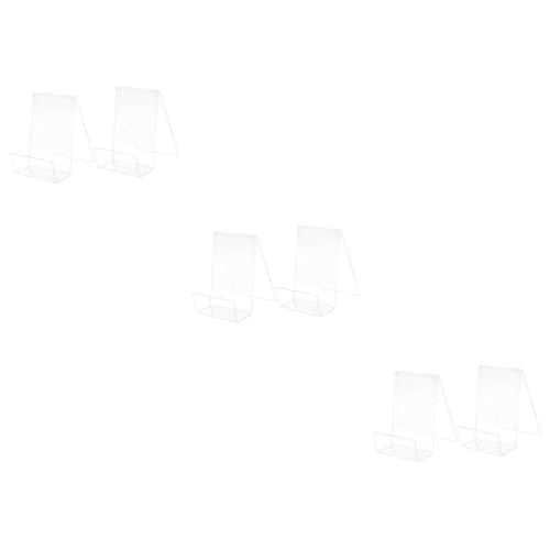 ABOOFAN 6 STK Bücherregal Buchständer Geldbörse Anzeige Buch Staffelei Halter Transparente Tablettenhalter Handyhalter Displayhalter Für Handys Telefonhalter Schreibtisch Acryl Büro Mappe von ABOOFAN