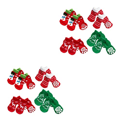 ABOOFAN 8 Sets Haustierkleidung Hunde- Und Katzensocken Mit Weihnachtlichem Socken Ohne Baumwolle Für Bis Große Haustiere von ABOOFAN