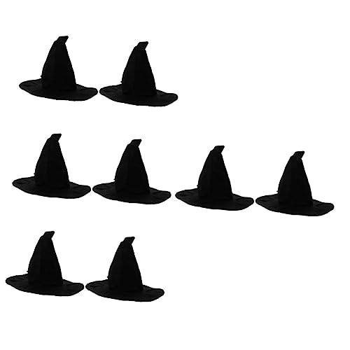 ABOOFAN Schwarzes Outfit 8 Stück Haustier-Spitzhut Halloween-Haustierkostüm Haustier-Kopfschmuck Kätzchen Hexenkappe Abschlussball-Dekoration Teufelskostüm Schwarze Tiara Katze Hund von ABOOFAN