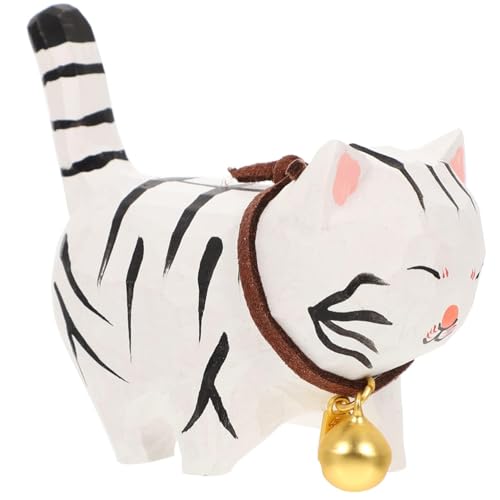 ABOOFAN Katzenglocke Holz Katzenfigur Tischdeko Vintage Style Miniatur Statue Ornament Schreibtischdekor Tierstatue Handwerk Kunsthandwerk ABOOFAN Katzenglocke Holz Katzenfigur Tischdeko Vintage Style Miniatur Statue Ornament Schreibtischdekor Tierstatue Handwerk Kunsthandwerk von ABOOFAN