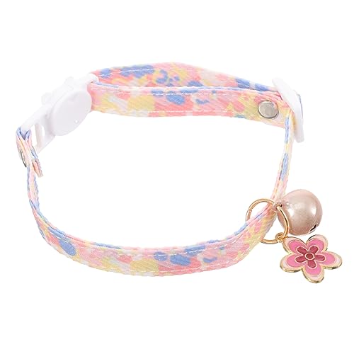 ABOOFAN Haustierhalsband Halsband Für Haustierkätzchen Kätzchenhalsband Sicherheitsverstellbarer Kragen Süßer Kragen Mit Glöckchen Cartoon-hundehalsband Katze Polyester Tragbar von ABOOFAN