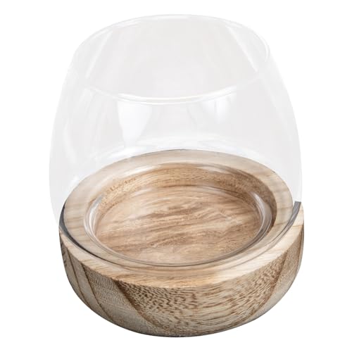 ABOOFAN Kleine Glasvase mit Holzsockel Multifunktionaler Micro Landschaftstopf Umweltfreundlicher Glasblumentopf für Zuhause Tischdekoration für Aquarium und Pflanzenhalter ABOOFAN Kleine Glasvase mit Holzsockel Multifunktionaler Micro Landschaftstopf Umweltfreundlicher Glasblumentopf für Zuhause Tischdekoration für Aquarium und Pflanzenhalter von ABOOFAN