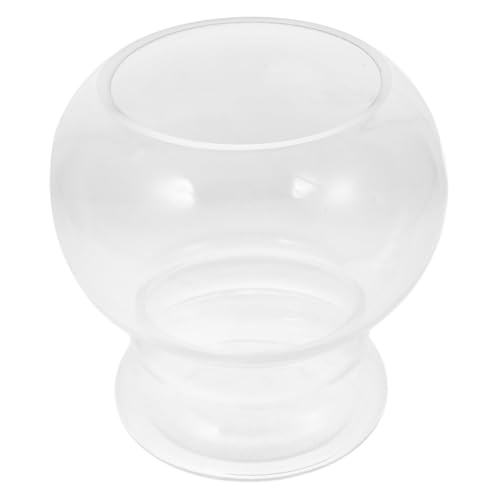 ABOOFAN Kleines Rundes Glas Aquarium Stabile Transparente Fischschale für Desktop Geeignet für Zimmerpflanzen und Schildkröten Dekoratives Minibecken für Zuhause und Büro von ABOOFAN