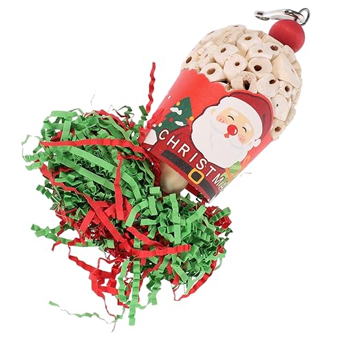ABOOFAN Lustiges Vogel-hängespielzeug Haustier-papagei-Spielzeug Beißen-Funktion Weihnachtsthema Vogelkäfig-zubehör von ABOOFAN