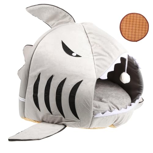 ABOOFAN Pet Shark Den Kätzchenhausbett Katzenbett in Haifischform Atmungsaktives Katzenbett Sommerkatzenbett Katzenhausbett Warmes Katzenbett Katzenbetthöhle Chihuahua Welpenhaus Linter ABOOFAN Pet Shark Den Kätzchenhausbett Katzenbett in Haifischform Atmungsaktives Katzenbett Sommerkatzenbett Katzenhausbett Warmes Katzenbett Katzenbetthöhle Chihuahua Welpenhaus Linter von ABOOFAN