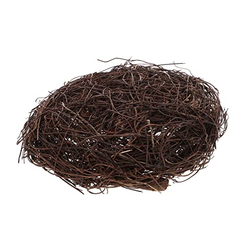 ABOOFAN Rattan Vogel Nest Ornament Handgewebtes Deko Vogelhaus für Miniaturgärten Balkon und Gartendekoration Stilvolles Accessoire für Haus und Garten von ABOOFAN