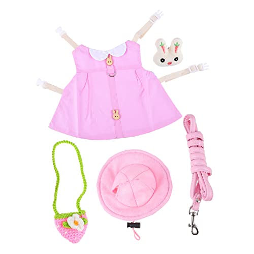 ABOOFAN Satz Kleidung Für Haustierkaninchen Bunny Kleidung Für Kostüm Für Frettchen Hamster Kleidung Bunny Liefert Zubehör Und Harness Schweine Leine Weihnachten Jacke Mit Hut Plüsch von ABOOFAN