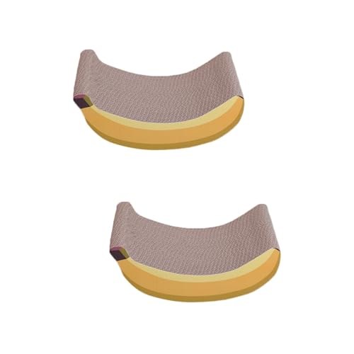 ABOOFAN 2 STK Banana Corrugated Cat Kratzbaum Katzenkratzer Katzenkratzlounge Spielzeug Teppiche Katzenkratzbrett Kätzchen Kratzbrett Banane kratzbaum für Katzen Katzenzubehör Wellpapier von ABOOFAN