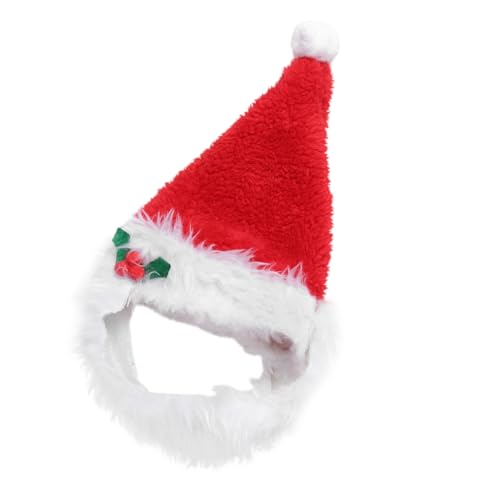 ABOOFAN Hochwertige Weihnachtskostümmütze für Haustiere mit Weihnachtsmannbart Kopfbedeckung für Den Täglichen Gebrauch von ABOOFAN