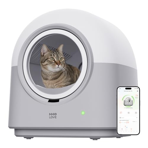 ABRCT Selbstreinigende Katzentoilette PRO, Katzenklo Selbstreinigend XXL, Wägbar, Hygienisch, Geruchsneutral, APP-Steuerung, Große Fassungsvermögen für Mehrere Katzen, mit Katzenstreu Matte von ABRCT