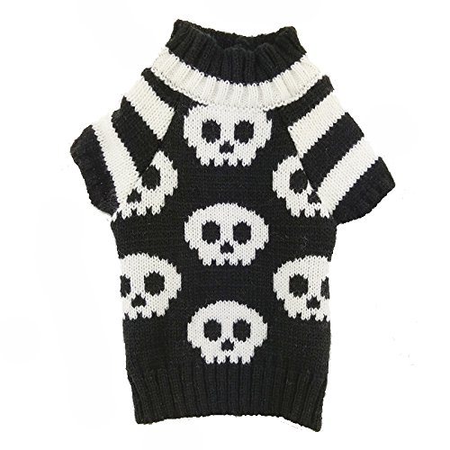 ABRRLO Halloween Hund Pullover Dog Sweater Schädel Streifen Hundepullover warme weiche Haustier Kostüm Hunde Strickpullover Winter ABRRLO Halloween Hund Pullover Dog Sweater Schädel Streifen Hundepullover warme weiche Haustier Kostüm Hunde Strickpullover Winter von ABRRLO