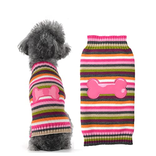 ABRRLO Hund Pullover Dog Sweater Hundepullover Haustier Hundepulli Warm Welpe Kleine Mittel Hunde (L, Rosa) von ABRRLO