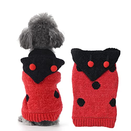 ABRRLO Hund Pullover Kapuzenpullover Dog Sweater Hundepullover Haustier Hundepulli Warm Welpe Kleine Mittel Hunde (XL, Rot) von ABRRLO