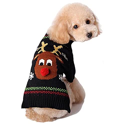ABRRLO Hunde Kostüme Hundebekleidung Baumwolle Pullover feiern Weihnachten-Tag Winter Mantel Strickpullover Dress up Haustier Hund Pullover Haustier Kostüm(XXL, KitzE) von ABRRLO