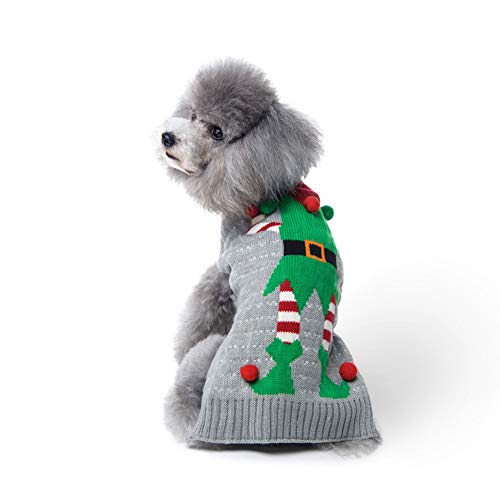 ABRRLO Hunde Kostüme Hundebekleidung Baumwolle Pullover feiern Weihnachten-Tag Winter Mantel Strickpullover Haustier Hund Pullover Haustier Kostüm Fashion (L, Clown) von ABRRLO