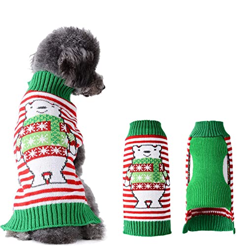 ABRRLO Weihnachten Hund Pullover Dog Sweater Hundepullover Haustier Hundepulli Warm Welpe Kleine Mittel Hunde（Bär-01，L） von ABRRLO