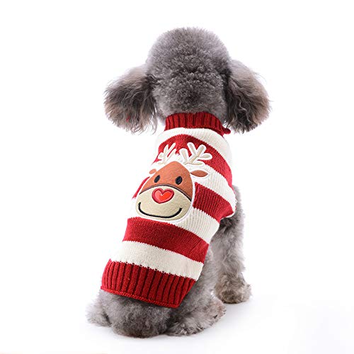 ABRRLO Hunde Pullover Weihnachten Dog Sweater Hundepullover Winter Haustier Strickpullover Hund Weihnachtspullover warme Fashion Urlaub Party Geschenk von ABRRLO
