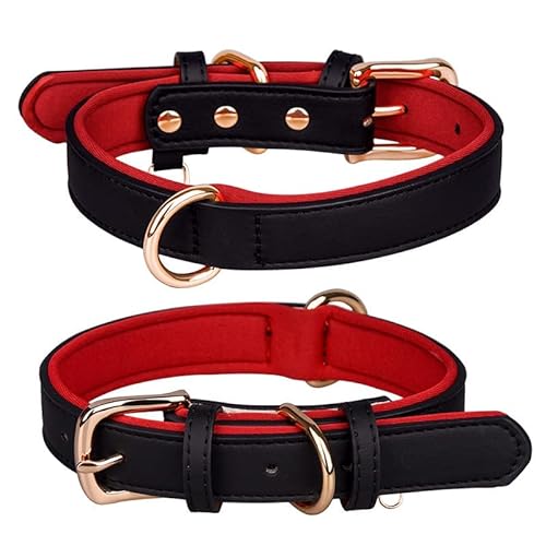 ABRRLO Hundehalsband Hund Halsbänder pet Dog Collar Halsband für Kleine Mittel Große Hund Komfortabel und Verstellbare(Schwarz S) von ABRRLO