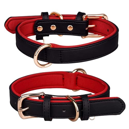 ABRRLO Hundehalsband Hund Halsbänder pet Dog Collar Halsband für Kleine Mittel Große Hund Komfortabel und Verstellbare(Schwarz S) von ABRRLO