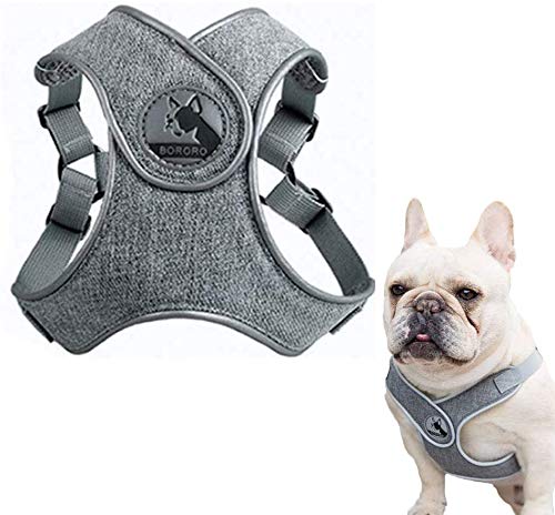 ABRRLO Pet Hundegeschirr für Kleine Mittlere Hunde Reflektierend Geschirr Vest Air-Mesh Einstellbar Dog Harness Weich Gepolstert Atmungsaktiv (XS, grau) von ABRRLO