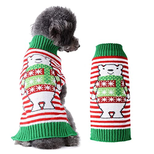 ABRRLO Weihnachten Hund Pullover Dog Sweater Hundepullover Haustier Hundepulli Warm Welpe Kleine Mittel Hunde（Bär-01，XS） von ABRRLO