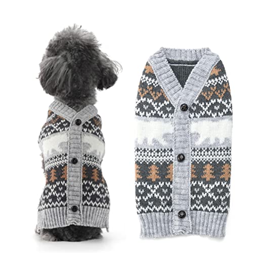 ABRRLO Weihnachten Hund Pullover Dog Sweater Hundepullover Haustier Hundepulli Warm Welpe Kleine Mittel Hunde (L, Eisbär) von ABRRLO