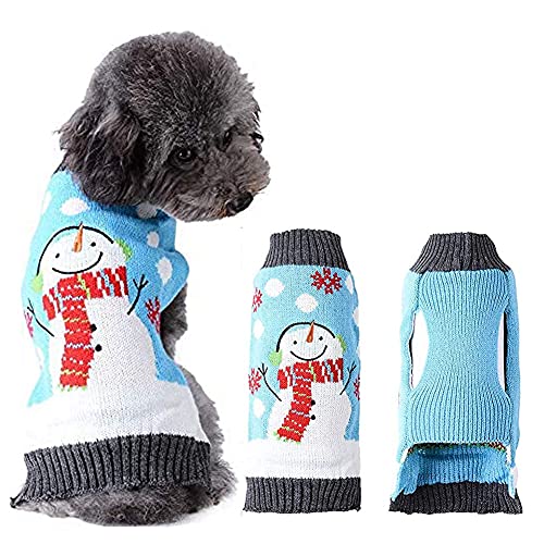 ABRRLO Weihnachten Hund Pullover Dog Sweater Hundepullover Haustier Hundepulli Warm Welpe Kleine Mittel Hunde (XXL, Schneemann-B) von ABRRLO