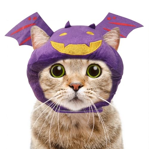 ABTOLS Halloween-Hut in Fledermausform, verstellbar, weich, für kleine Haustiere, lila Fledermausmütze, Kopfbedeckung für Welpen, Hunde, Kätzchen, Halloween, Festival, Cosplay, Kostüm, Zubehör ABTOLS Halloween-Hut in Fledermausform, verstellbar, weich, für kleine Haustiere, lila Fledermausmütze, Kopfbedeckung für Welpen, Hunde, Kätzchen, Halloween, Festival, Cosplay, Kostüm, Zubehör von ABTOLS
