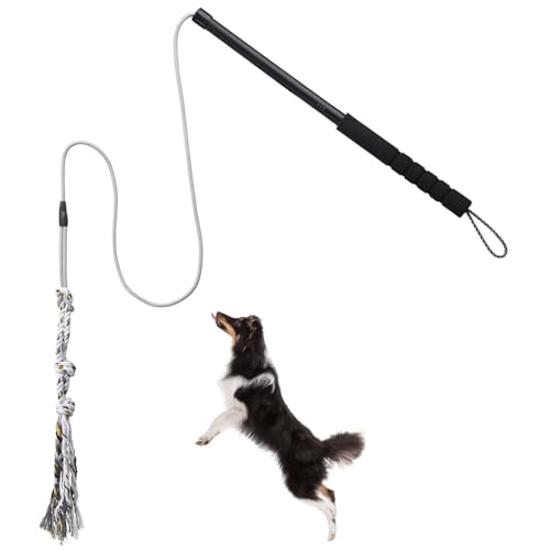 Flirt Pole Für Welpen Hunde,Interaktive Jagd und Zerrspielzeug Im Freien Hundespielzeug,Reizangel Chase Spielzeug mit Seil,Ianglebig Stick Pole für Hunde im Freien Agilität Übung & Hundetraining von ABtool