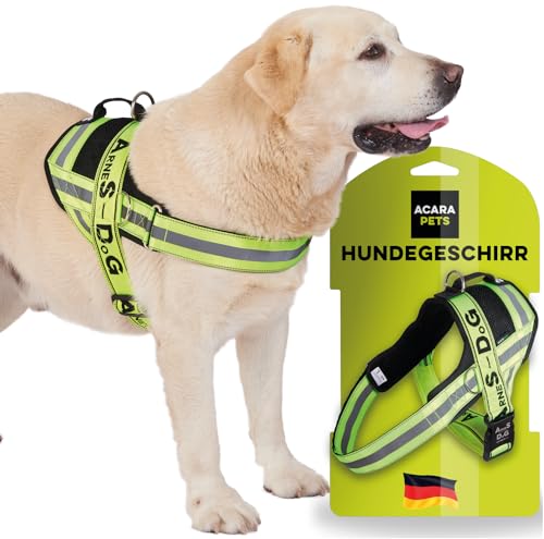 Hundegeschirr mit 3 Metallringankern zur Befestigung an der Brust oder Brust des Hundes, ohne den Hals des Hundes zu ersticken. (Gelb, L) Hundegeschirr mit 3 Metallringankern zur Befestigung an der Brust oder Brust des Hundes, ohne den Hals des Hundes zu ersticken. (Gelb, L) von ACARAPETS