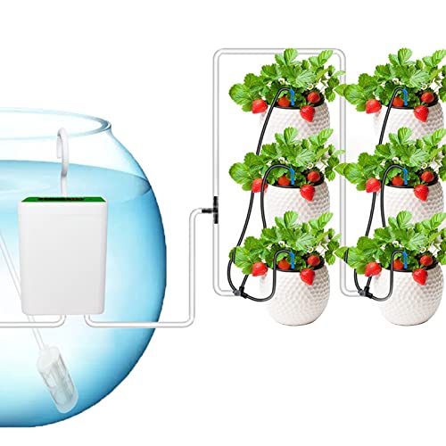 ACAREY Bewässerungssystem Automatisch Garten Bewässerung Set Bewässerungssystem Garten Balkon Topfpflanze Urlaub Für Bis Zu 12 Zimmerpflanzen mit Wasserpumpe Für Blumenbeet, Terrasse, Garten (Für 6) von ACAREY