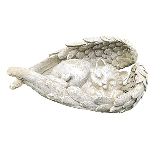 ACAREY Grabstein Katze Hund Harz Statue Wetterfeste Grabdeko Gedenkstein Für Drinnen Und Draußen Als Heilgeschenk Für Haustierbesitzer (A) von ACAREY