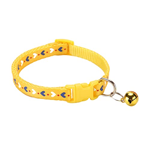 ACAREY Halsband für Hunde, verstellbar, für Katzen, mit Glocken, Halsband für Hunde, personalisierbar für Party, Urlaub, Fotozubehör, 19 – 32 cm (Gelb) von ACAREY