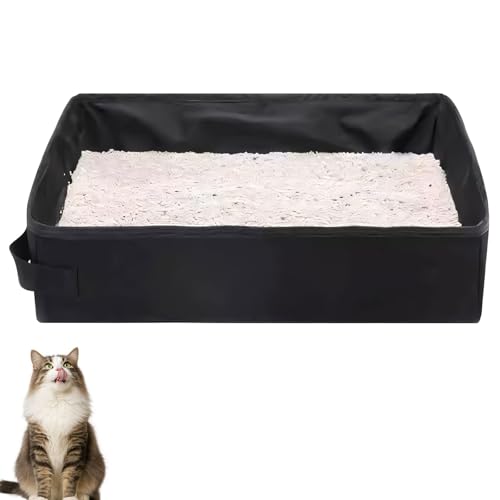 ACAREY Katzentoilette Reise Faltbar Wasserdicht Tragbar Für Auto Camping Outdoor Katzentoilette Mit 3D-Faltmechanismus Und Hygienischem TPE-Futter (B) von ACAREY