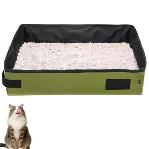 ACAREY Katzentoilette Reise Faltbar Wasserdicht Tragbar Für Auto Camping Outdoor Katzentoilette Mit 3D-Faltmechanismus Und Hygienischem TPE-Futter (C) von ACAREY